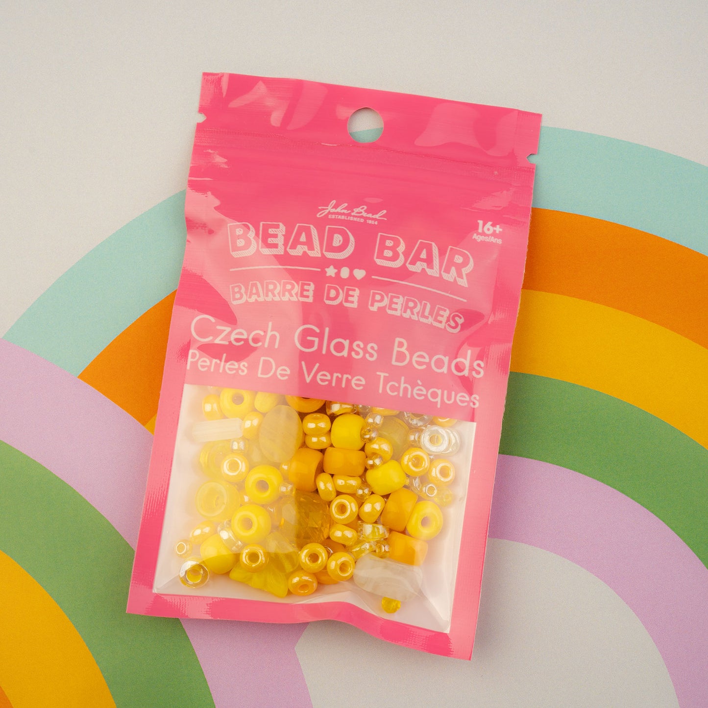 Czech Glass Beads Mix - Yellow 50g