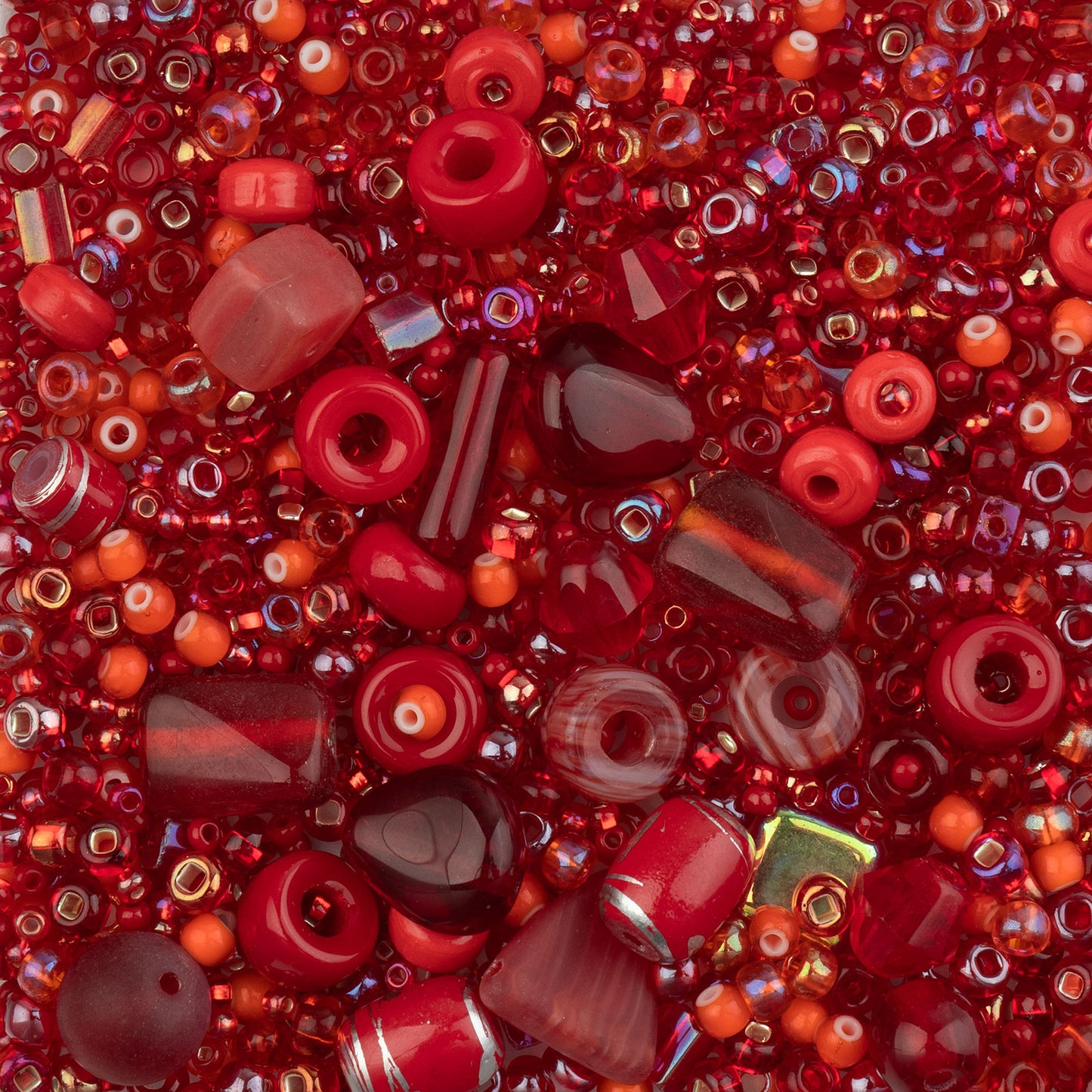 Czech Glass Beads Mix - Red 50g