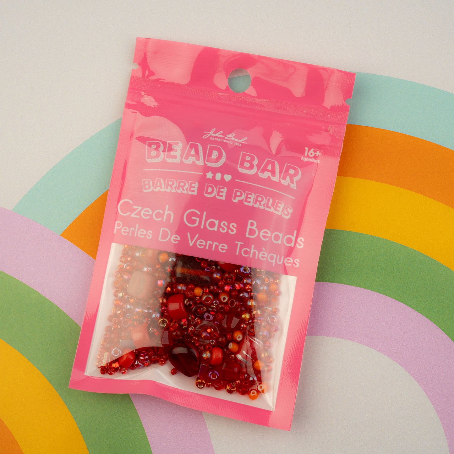 Czech Glass Beads Mix - Red 50g
