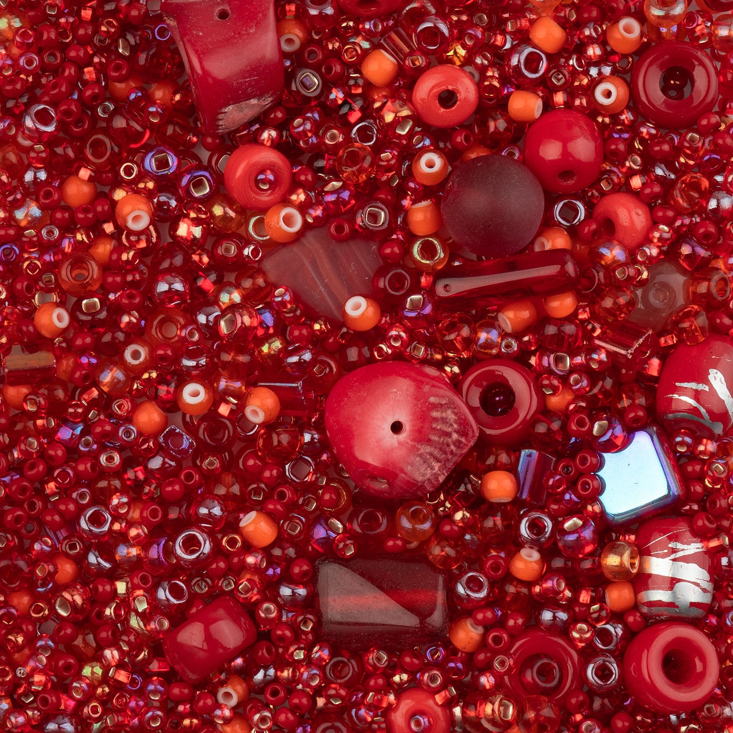 Czech Glass Beads Mix - Red 50g