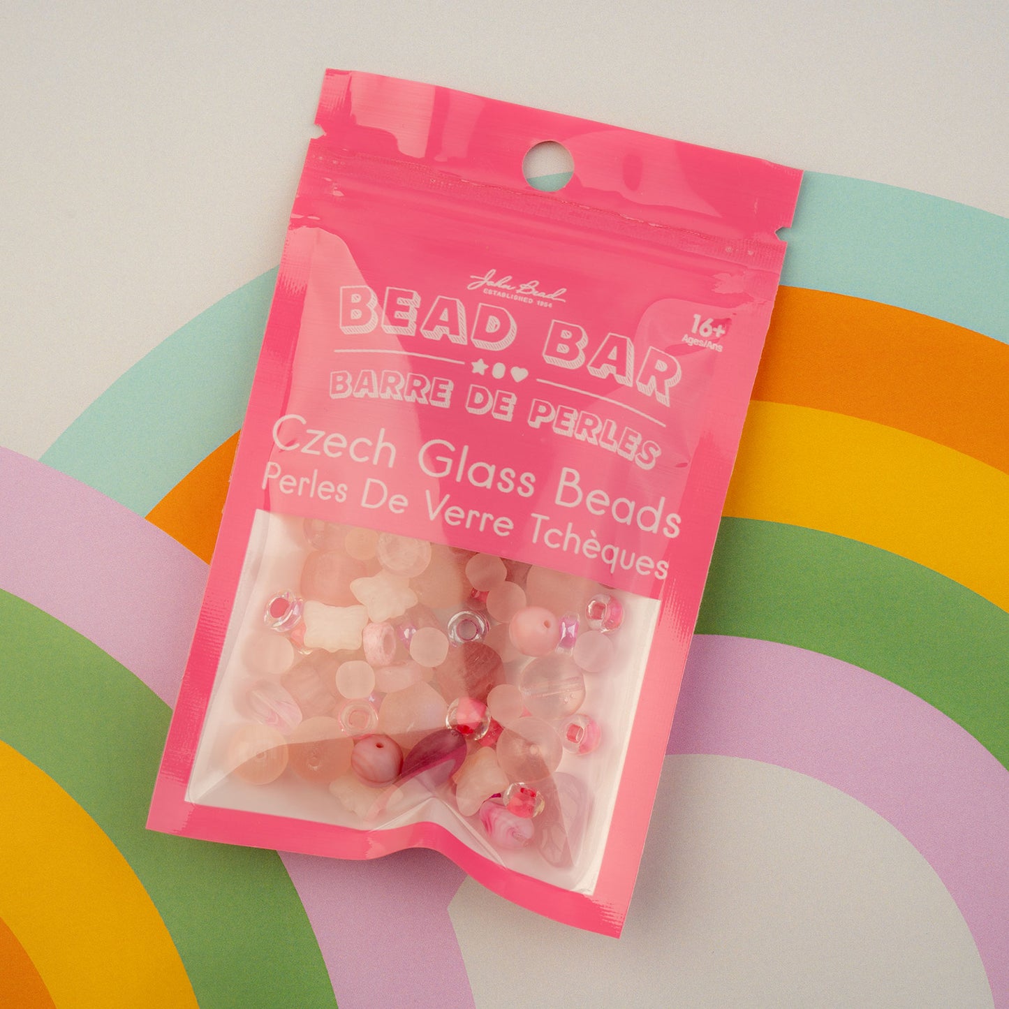 Czech Glass Beads Mix - Pink 50g