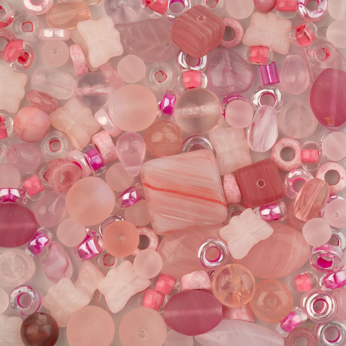 Czech Glass Beads Mix - Pink 50g