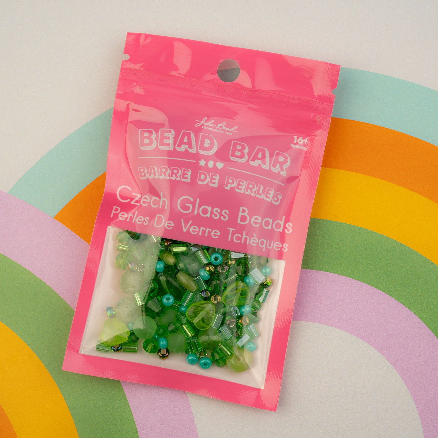 Czech Glass Beads Mix - Green 50g