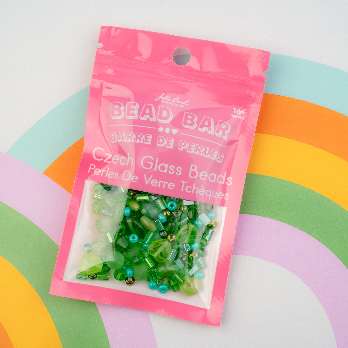 Czech Glass Beads Mix - Green 50g