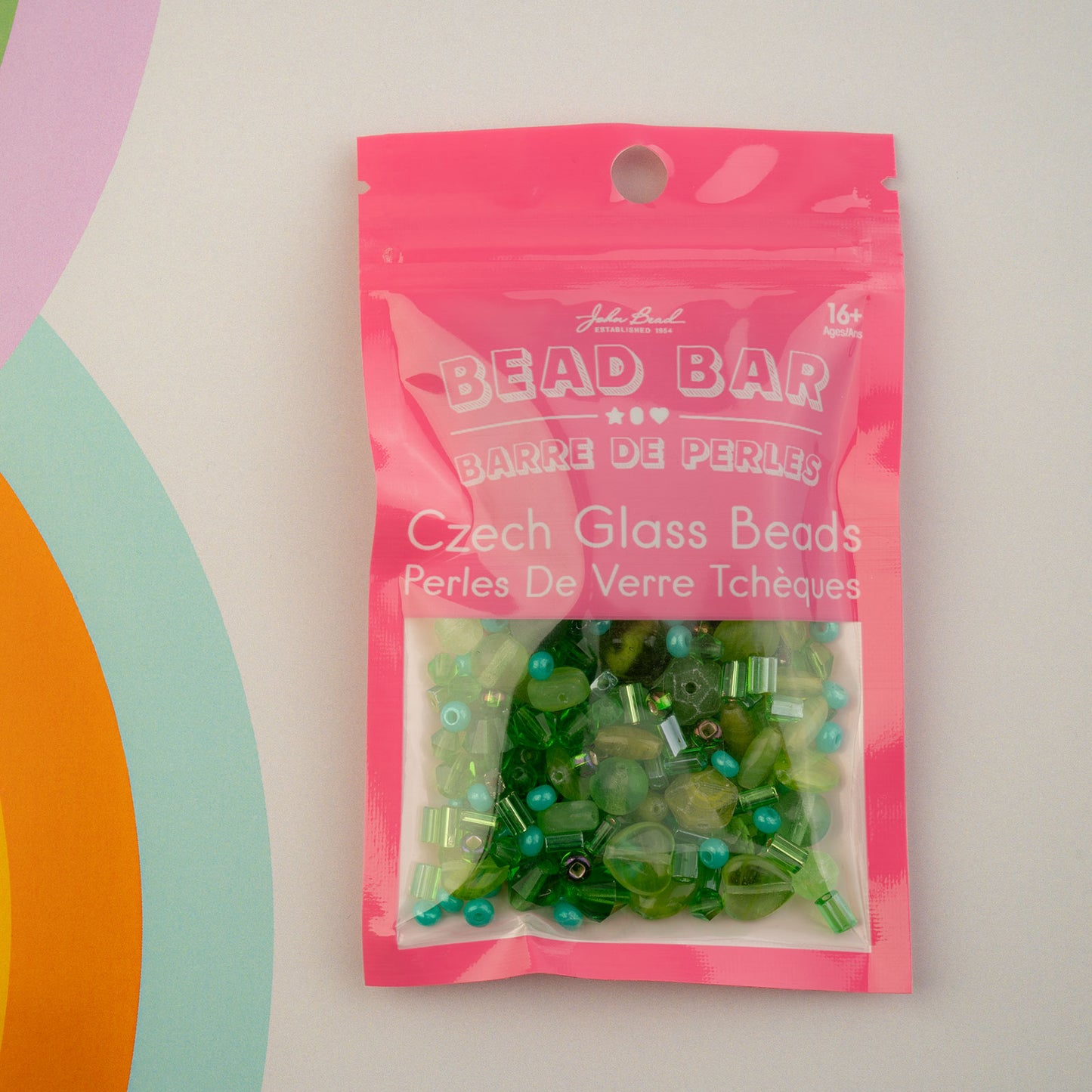 Czech Glass Beads Mix - Green 50g