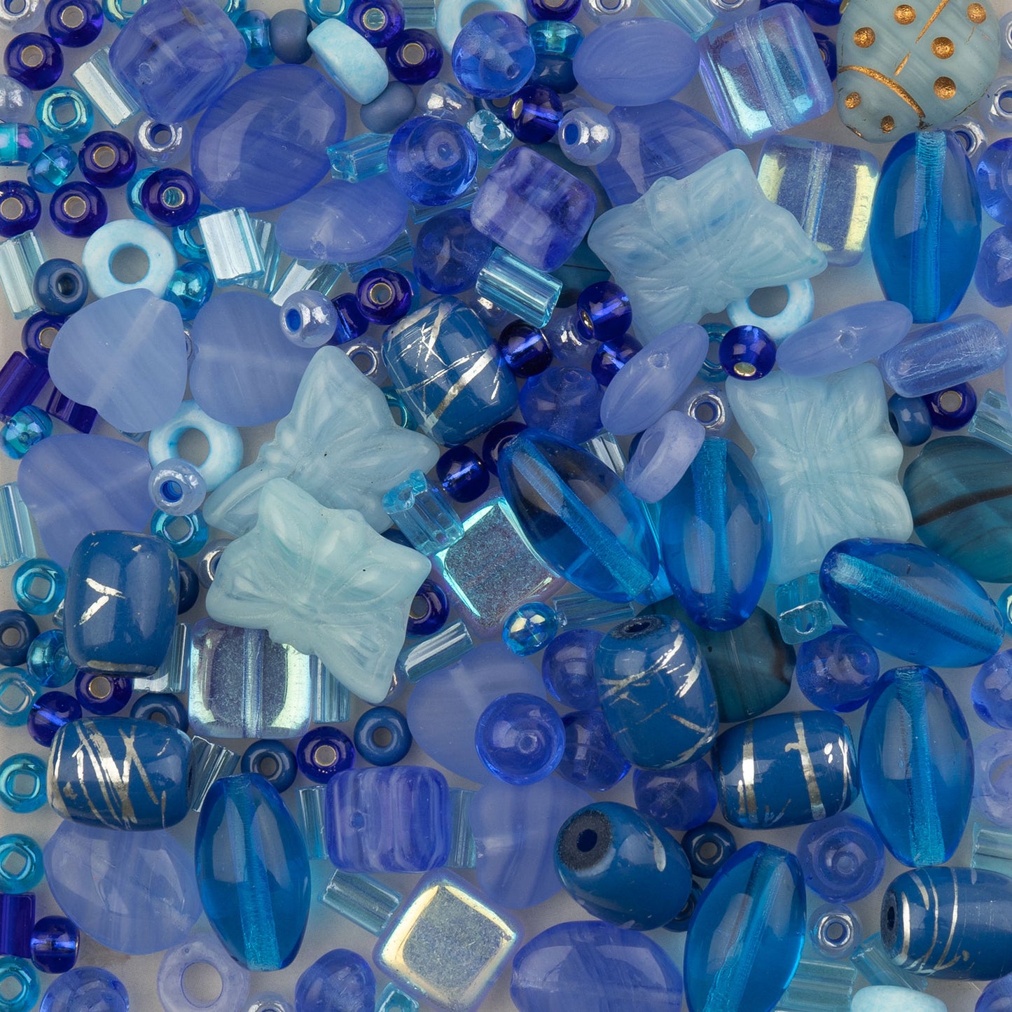 Czech Glass Beads Mix - Blue 50g