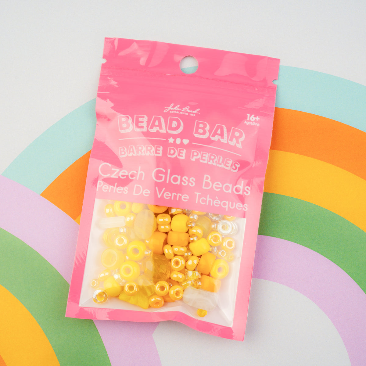 Czech Glass Beads Mix - Yellow 50g
