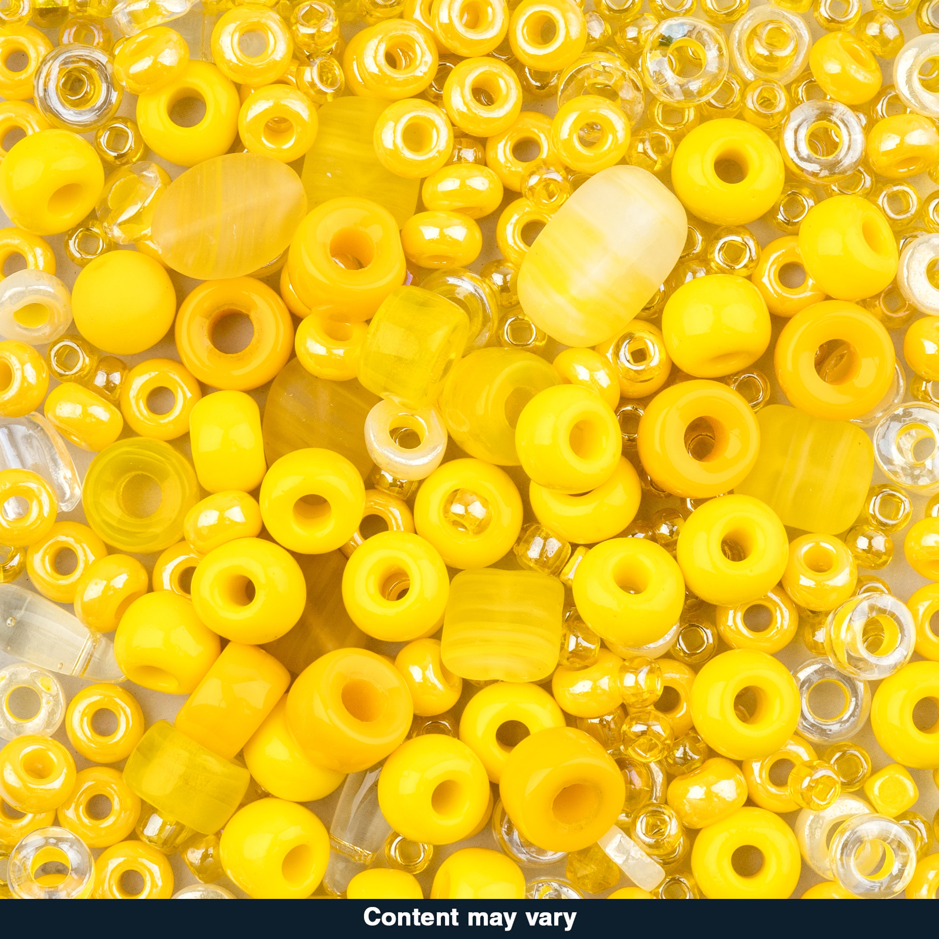 Czech Glass Beads Mix - Yellow 50g