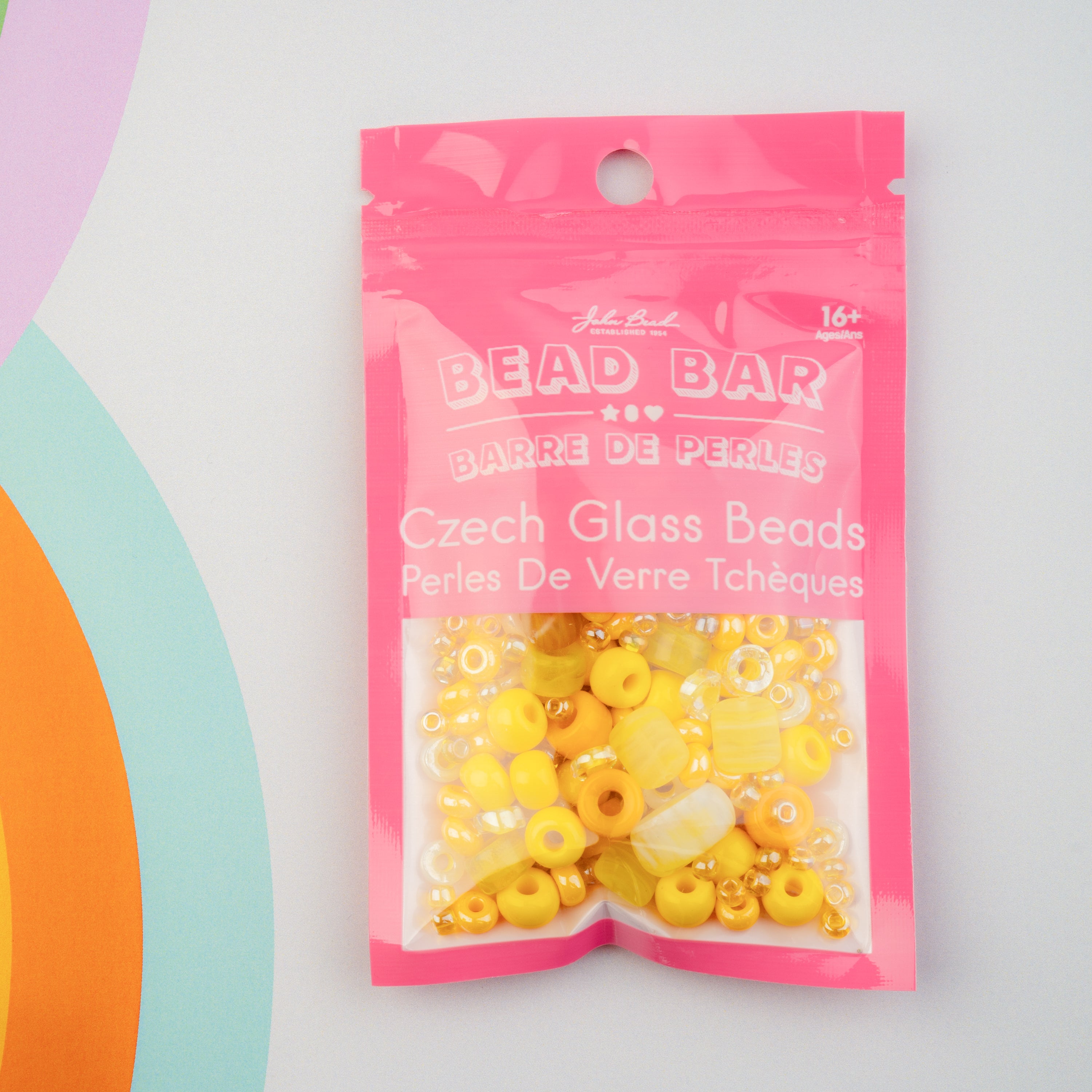 Czech Glass Beads Mix - Yellow 50g