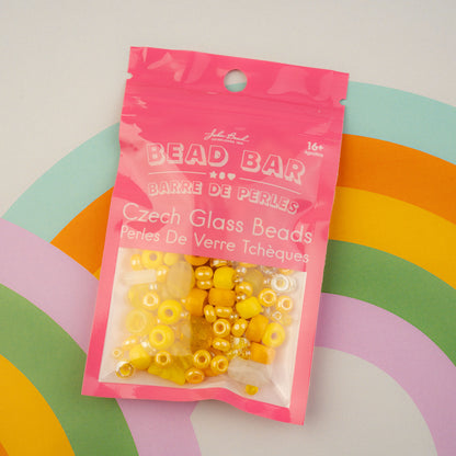 Czech Glass Beads Mix - Yellow 50g