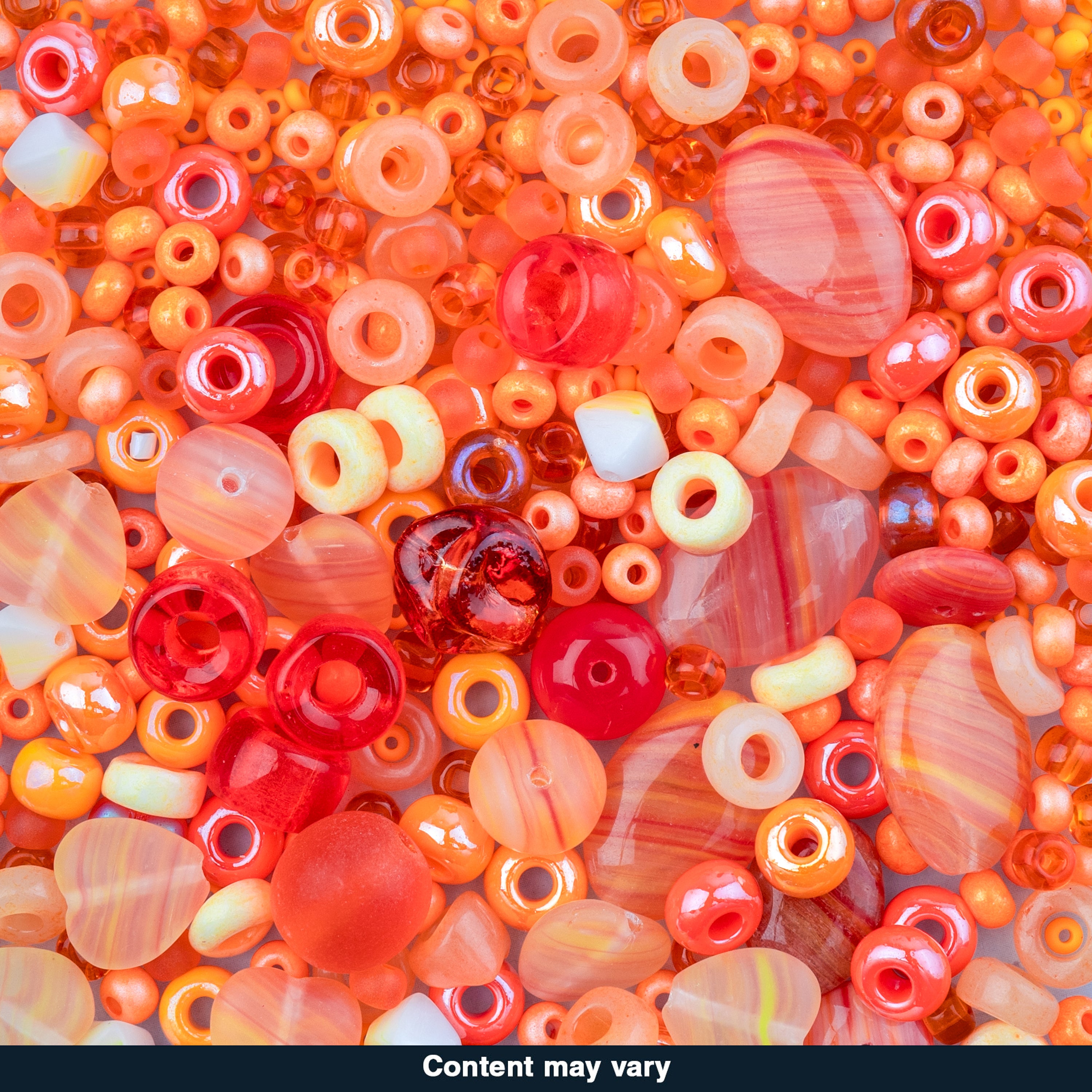 Czech Glass Beads Mix - Orange 50g