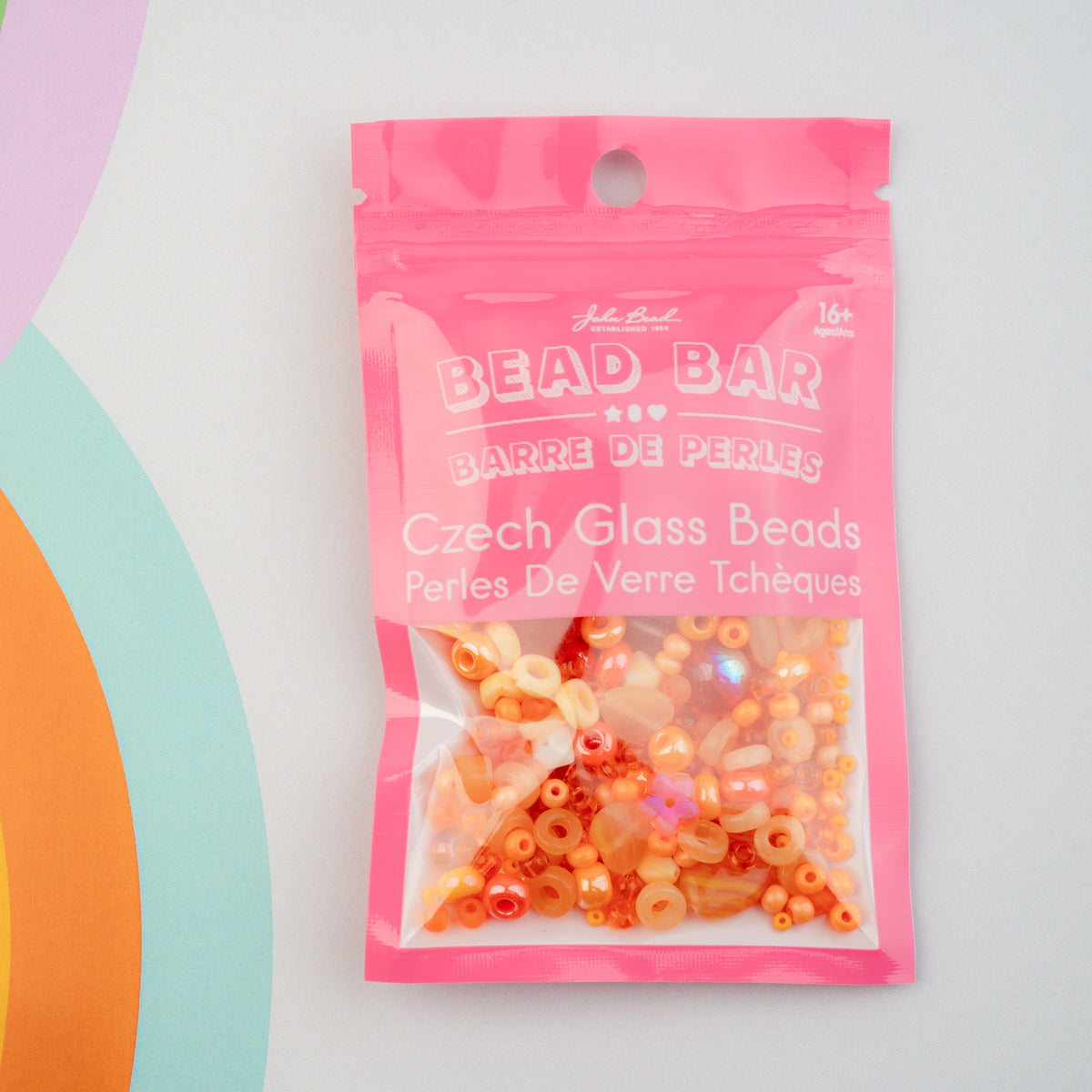 Czech Glass Beads Mix - Orange 50g