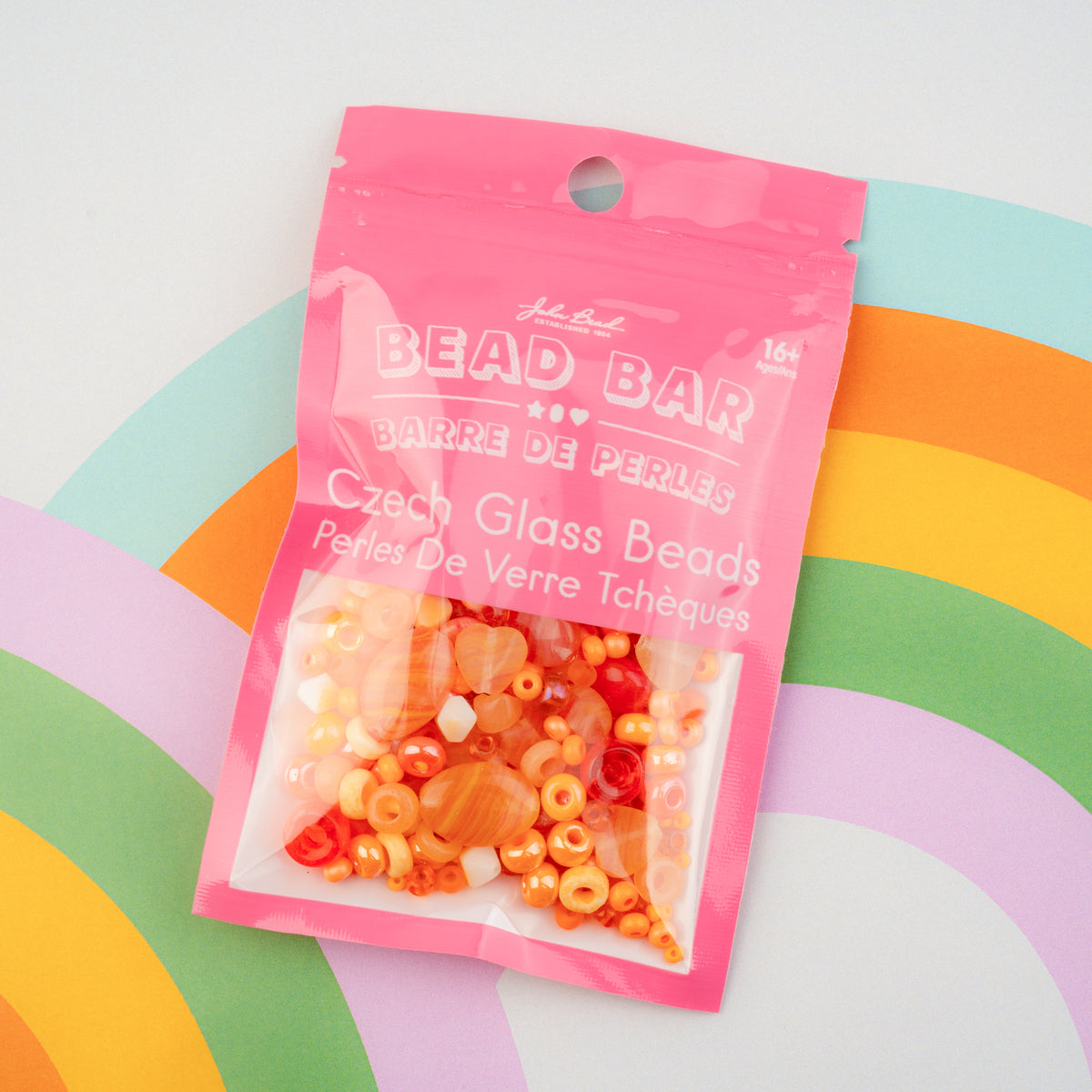 Czech Glass Beads Mix - Orange 50g