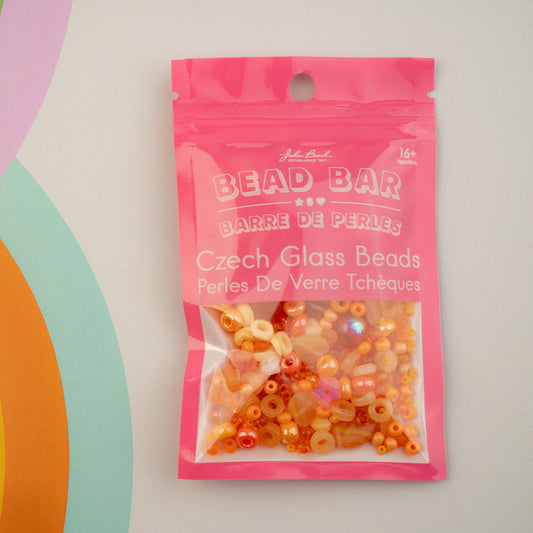 Czech Glass Beads Mix - Orange 50g