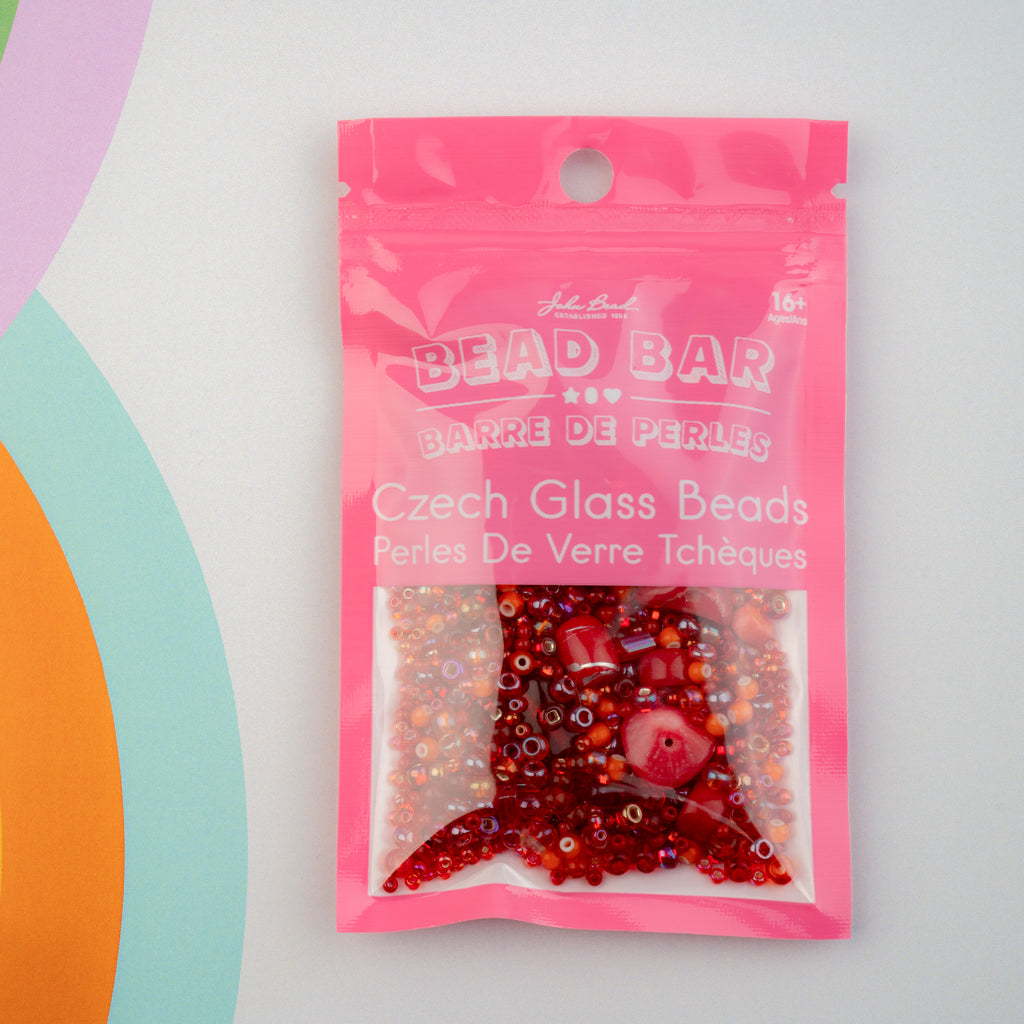 Czech Glass Beads Mix - Red 50g