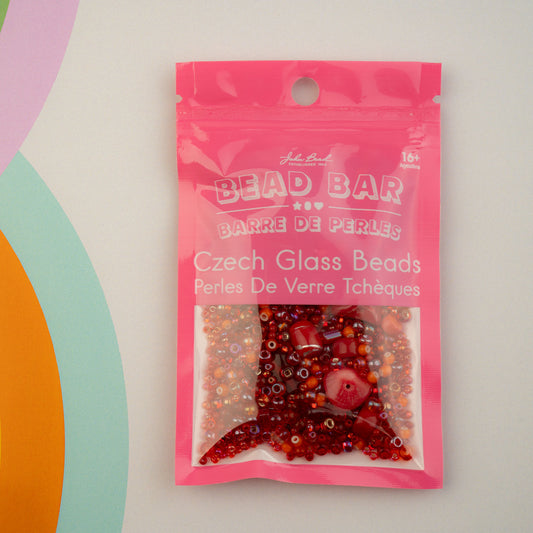 Czech Glass Beads Mix - Red 50g