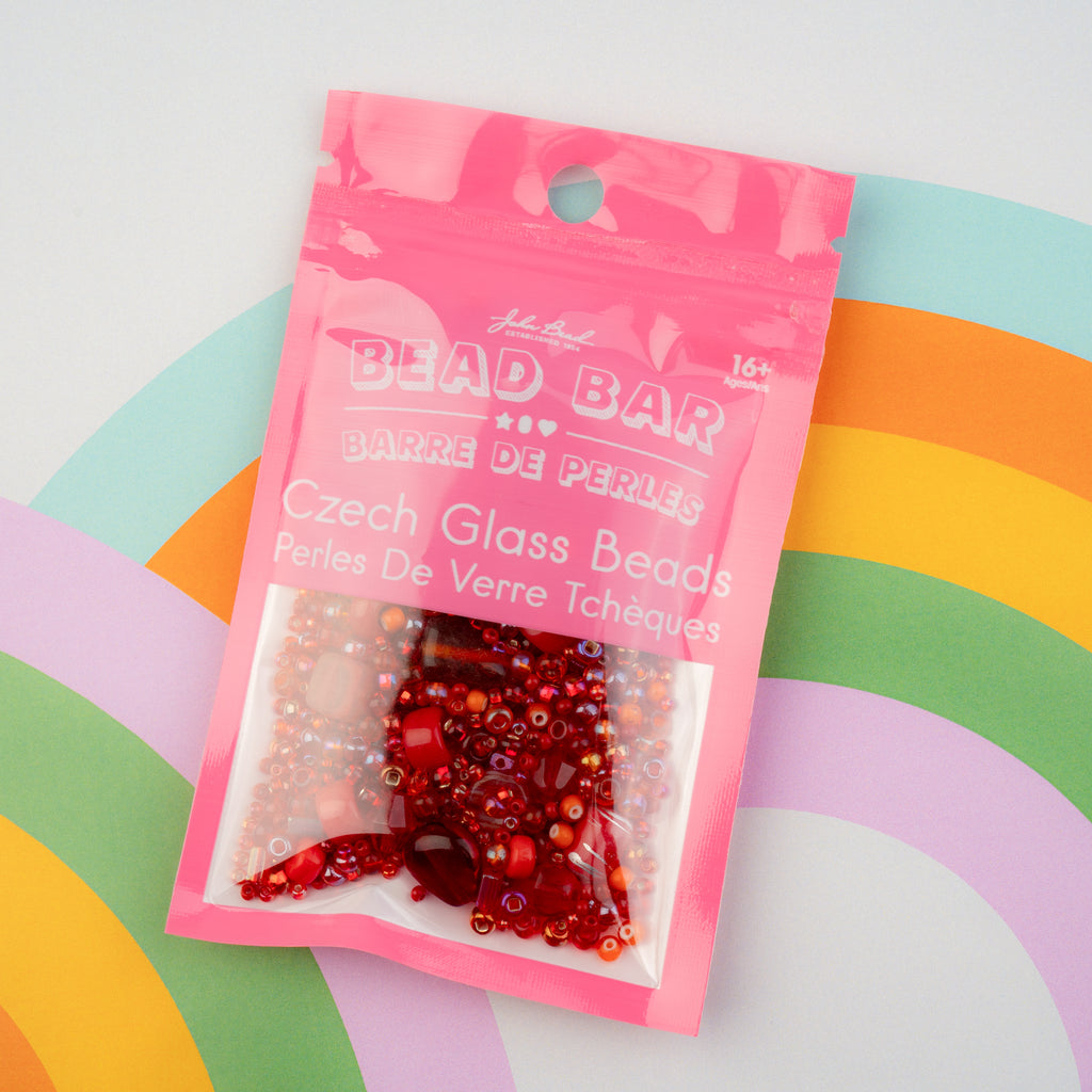 Czech Glass Beads Mix - Red 50g
