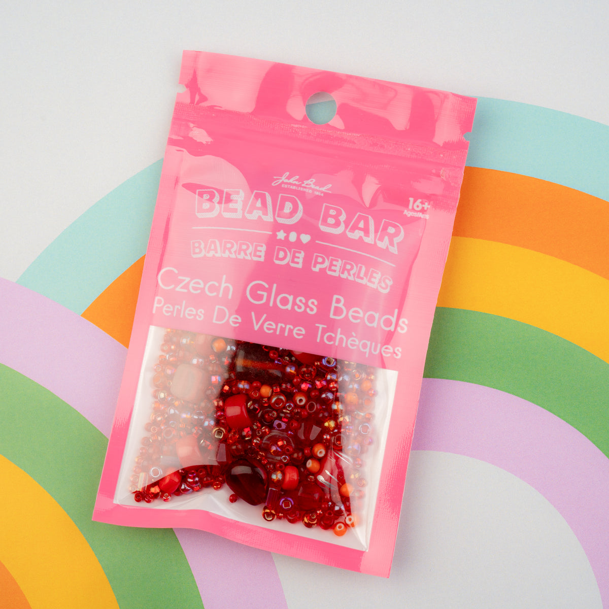 Czech Glass Beads Mix - Red 50g