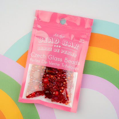 Czech Glass Beads Mix - Red 50g