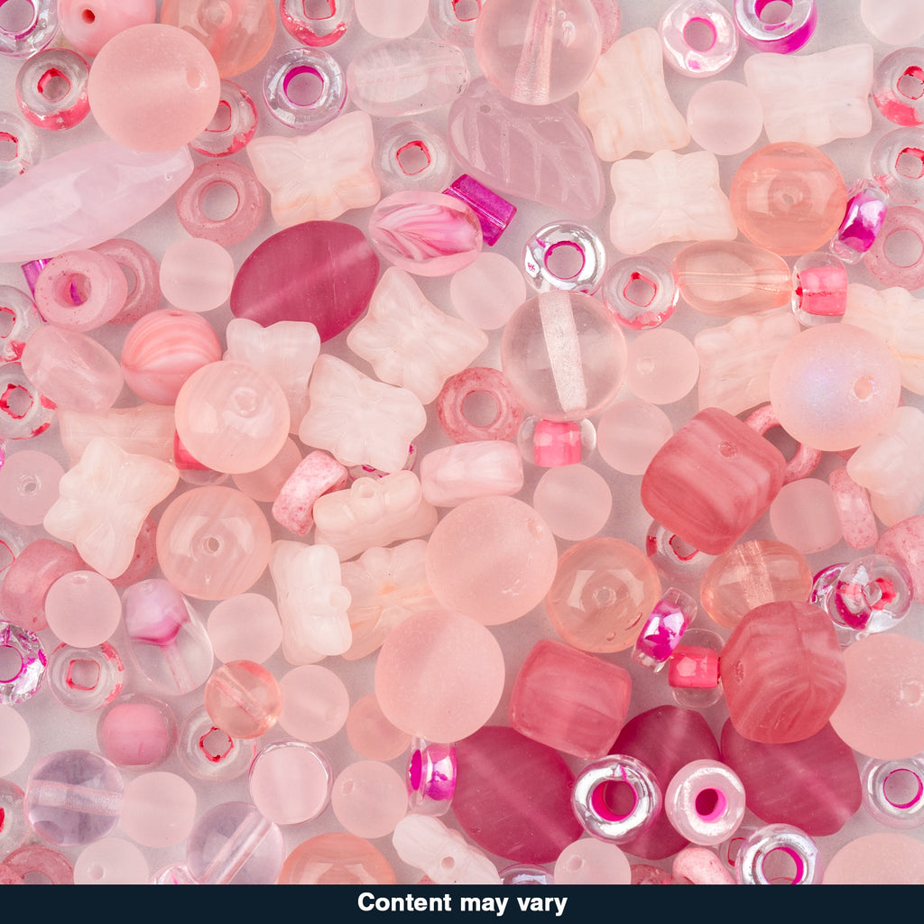Czech Glass Beads Mix - Pink 50g