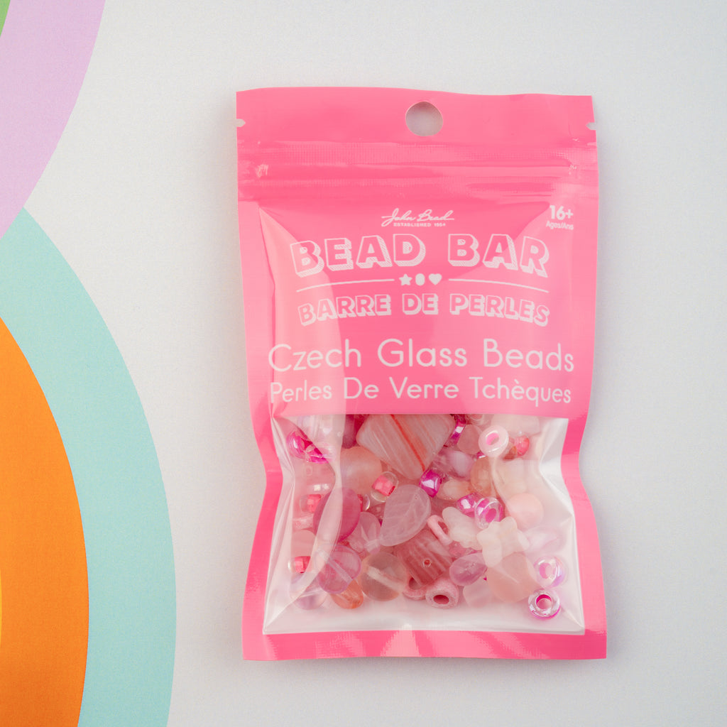 Czech Glass Beads Mix - Pink 50g