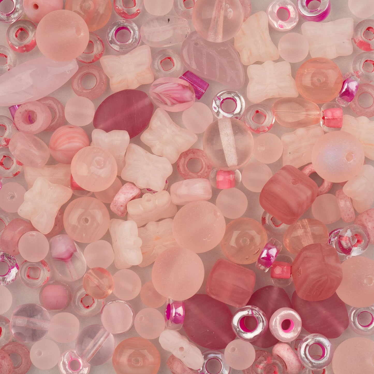 Czech Glass Beads Mix - Pink 50g