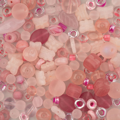 Czech Glass Beads Mix - Pink 50g