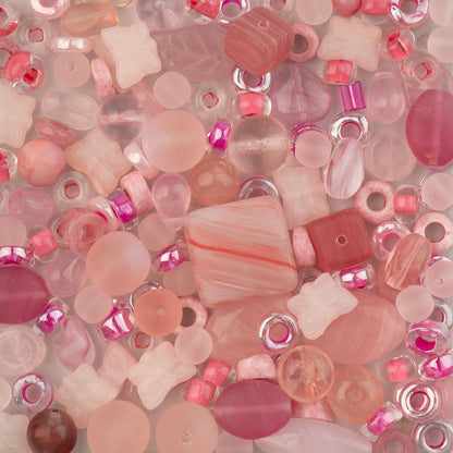 Czech Glass Beads Mix - Pink 50g