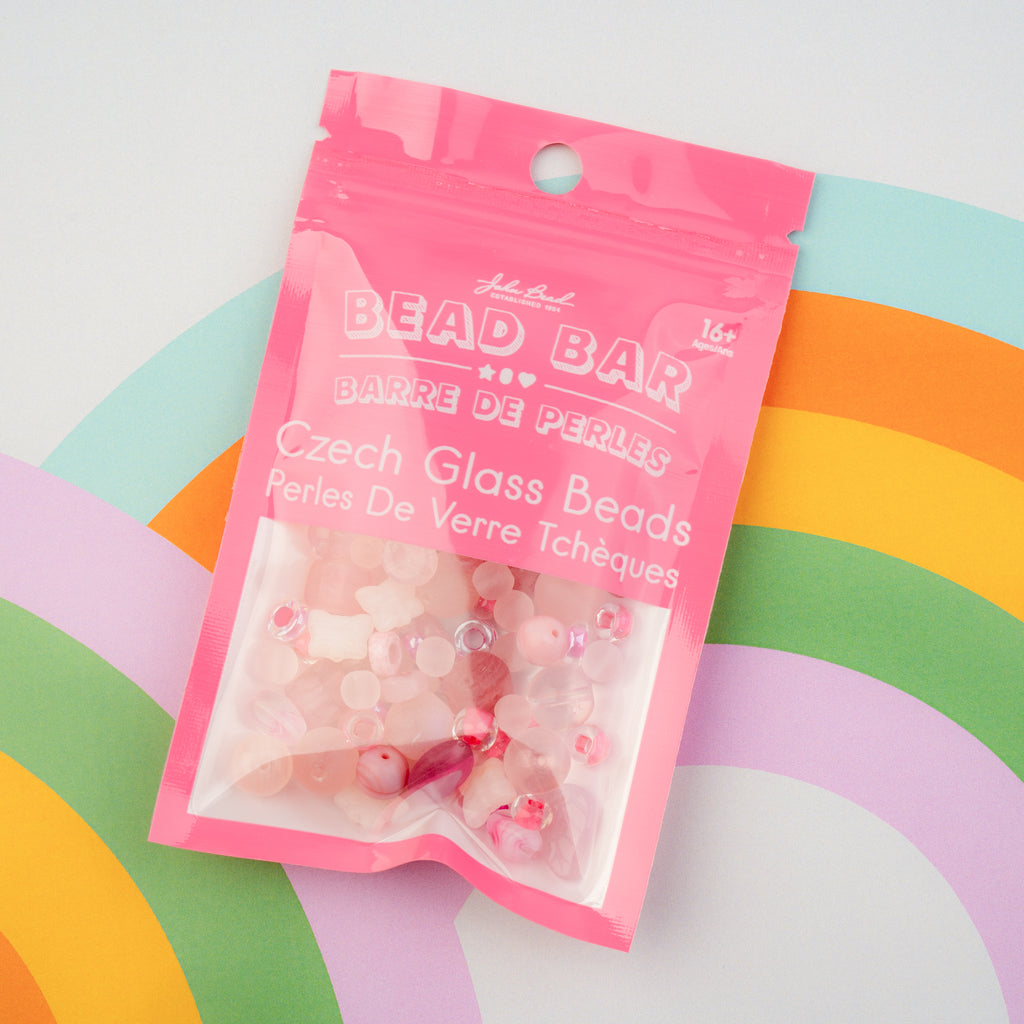 Czech Glass Beads Mix - Pink 50g