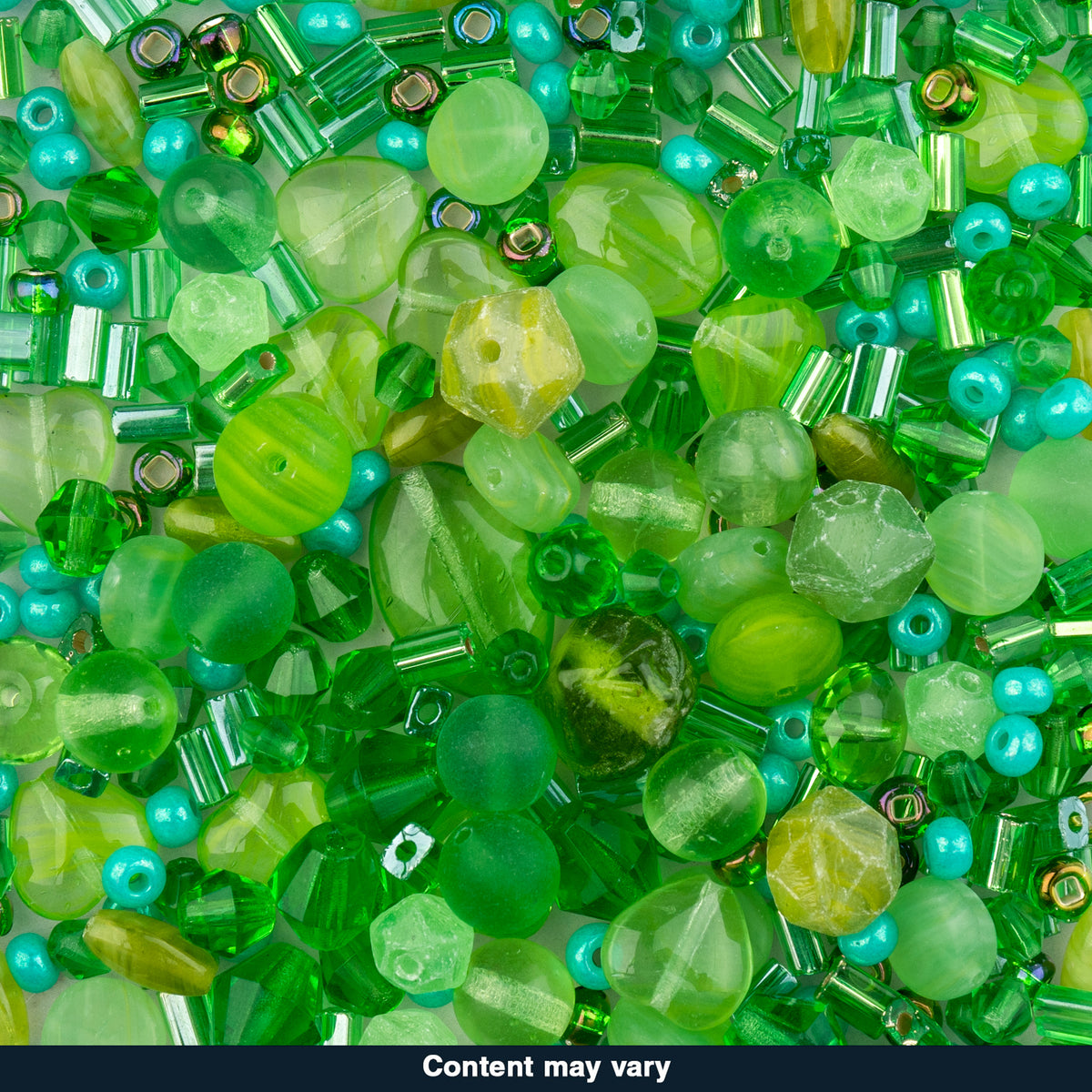 Czech Glass Beads Mix - Green 50g