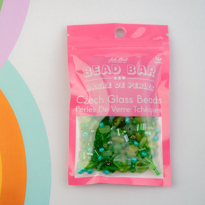 Czech Glass Beads Mix - Green 50g