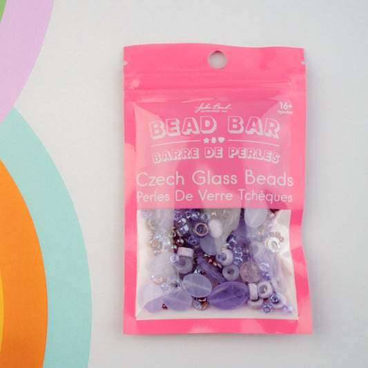 Czech Glass Beads Mix - Purple 50g
