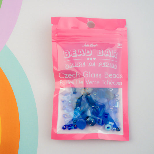 Czech Glass Beads Mix - Blue 50g