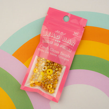 Czech Glass Beads Mix - Yellow 20g