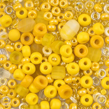 Czech Glass Beads Mix - Yellow 20g