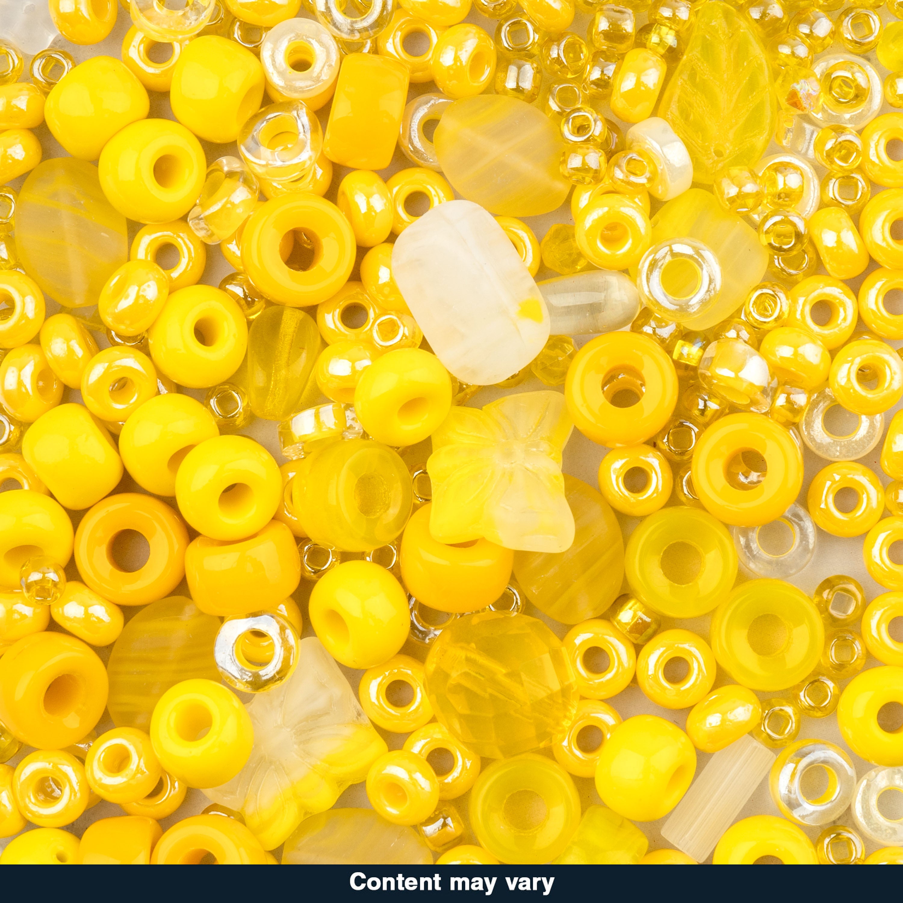 Czech Glass Beads Mix - Yellow 20g