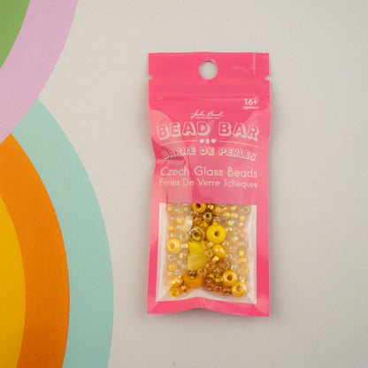 Czech Glass Beads Mix - Yellow 20g