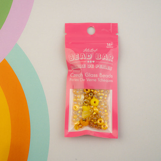 Czech Glass Beads Mix - Yellow 20g