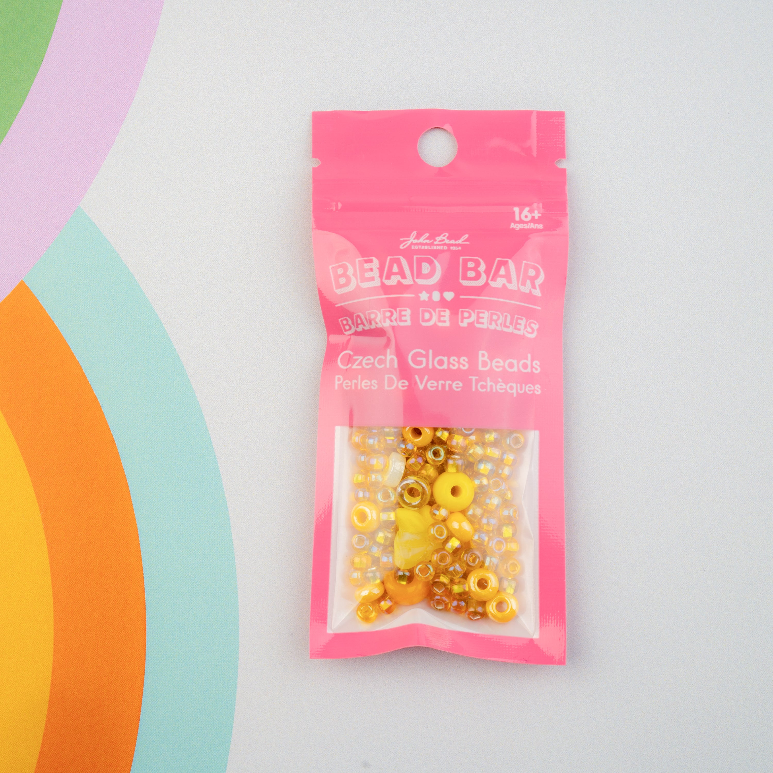 Czech Glass Beads Mix - Yellow 20g