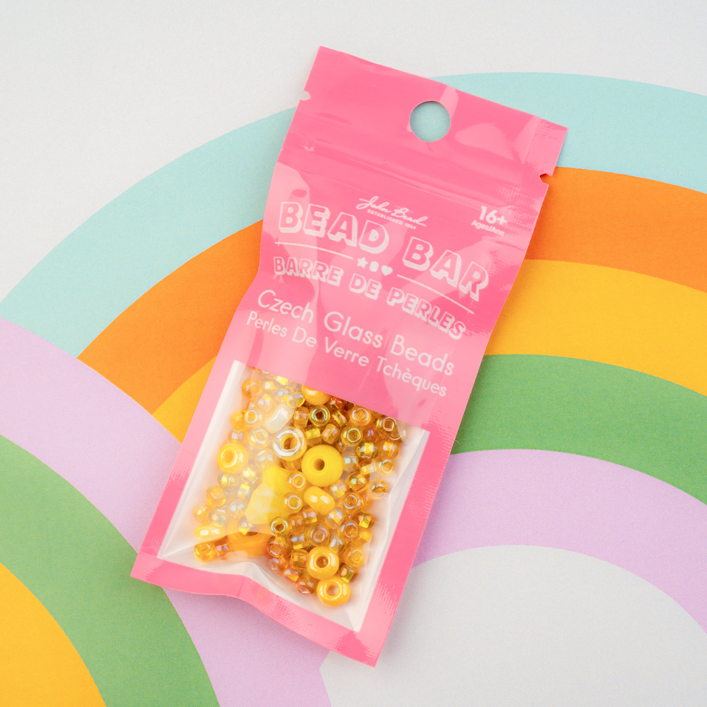 Czech Glass Beads Mix - Yellow 20g