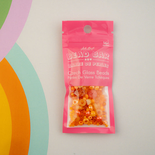 Czech Glass Beads Mix - Orange 20g