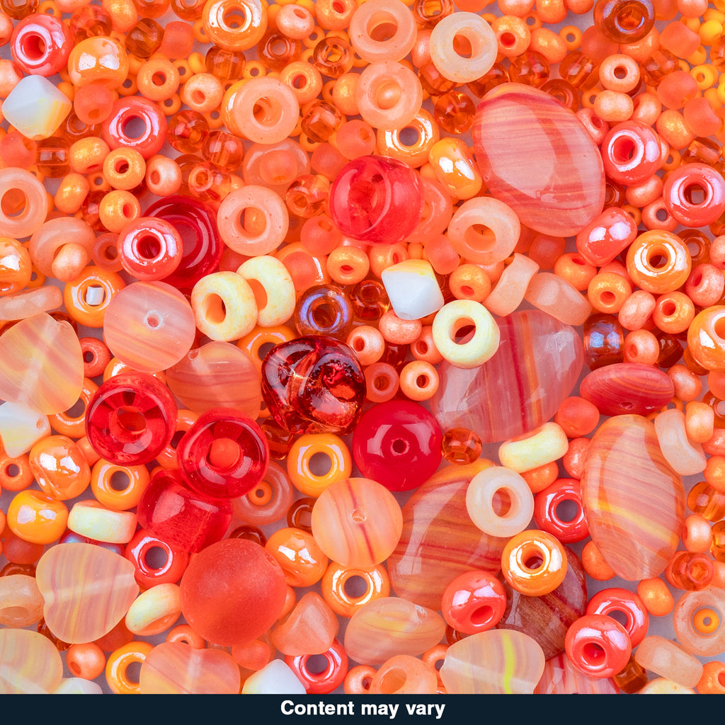 Czech Glass Beads Mix - Orange 20g