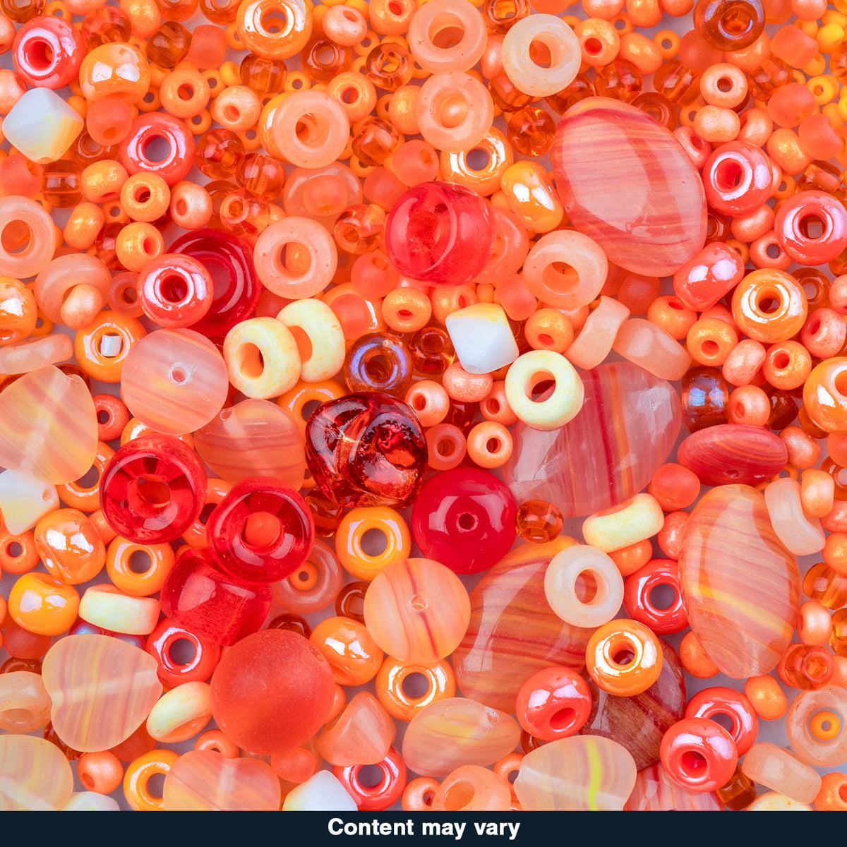 Czech Glass Beads Mix - Orange 20g
