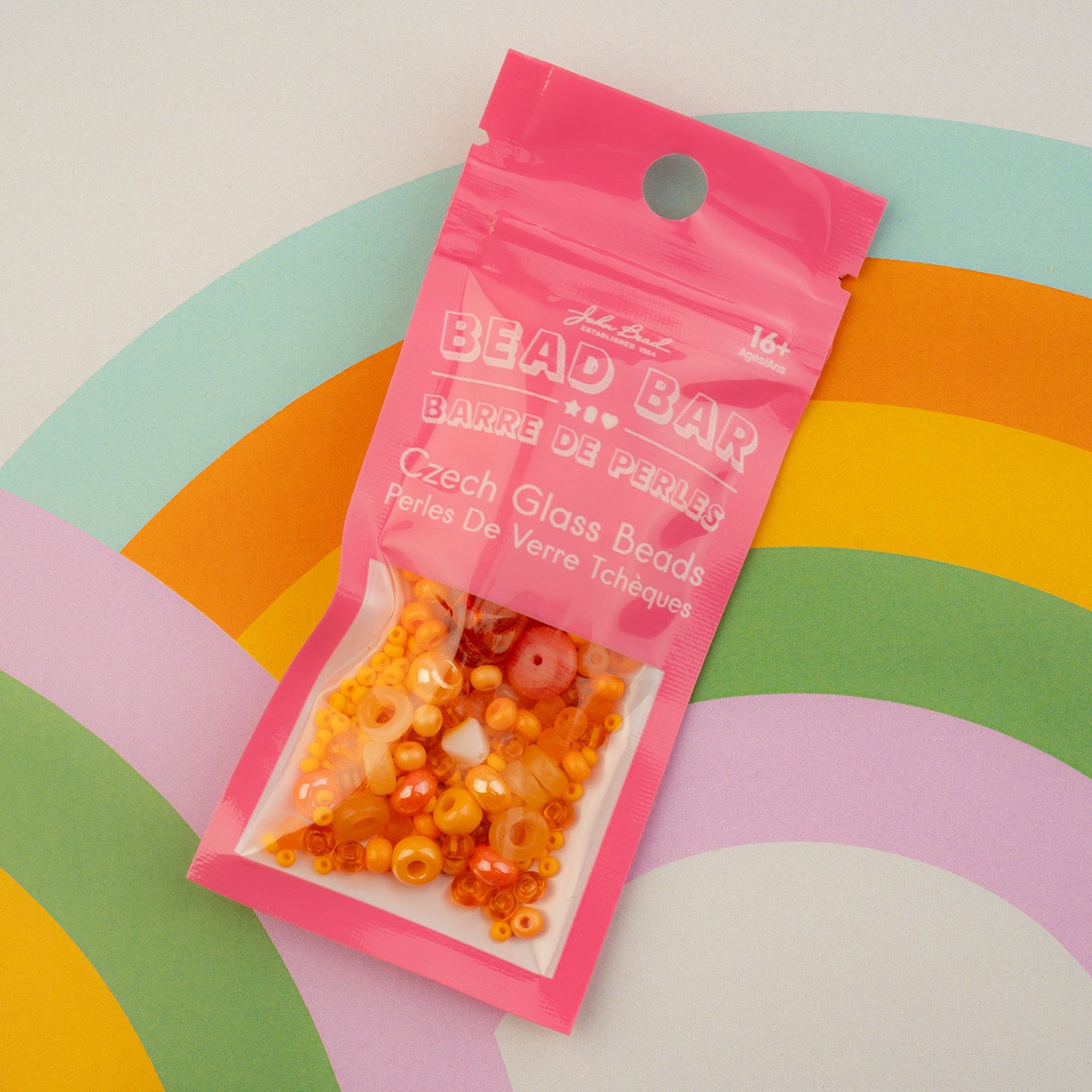Czech Glass Beads Mix - Orange 20g