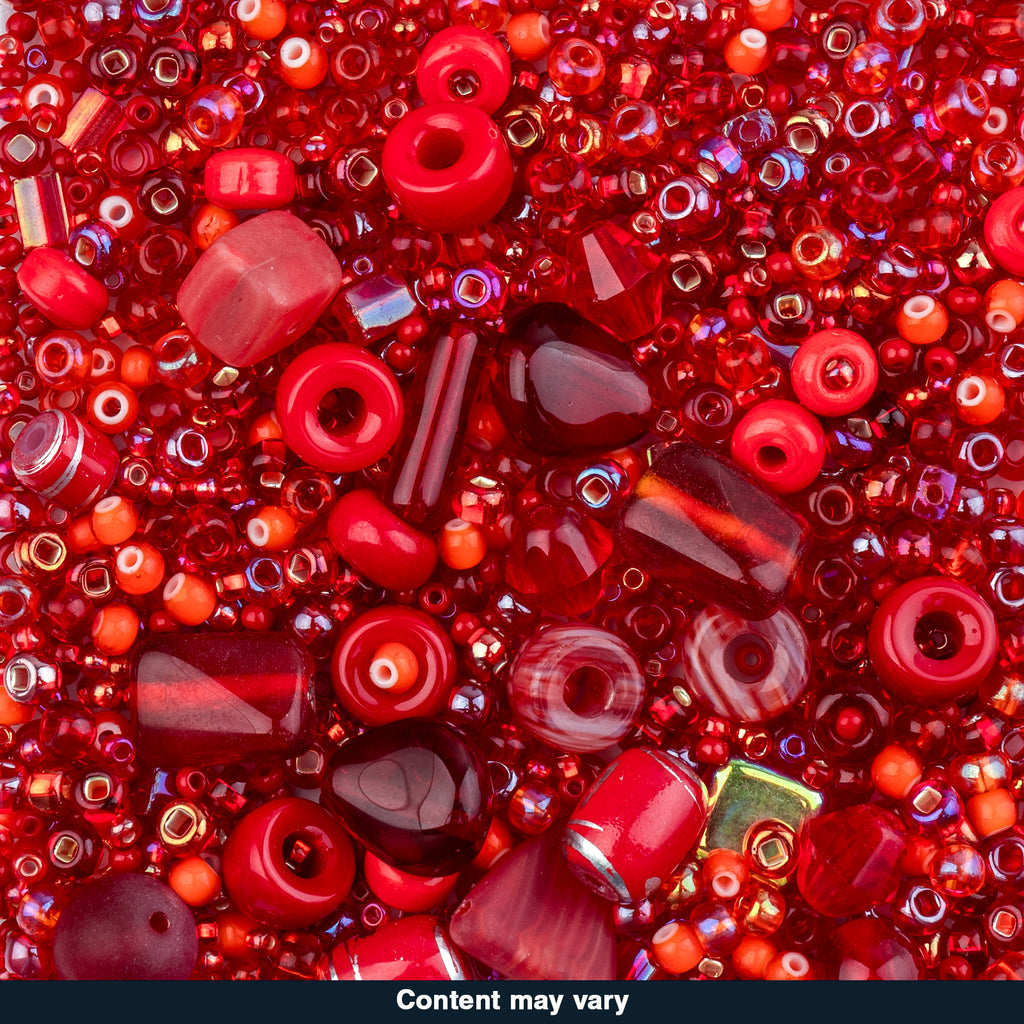 Czech Glass Beads Mix - Red 20g