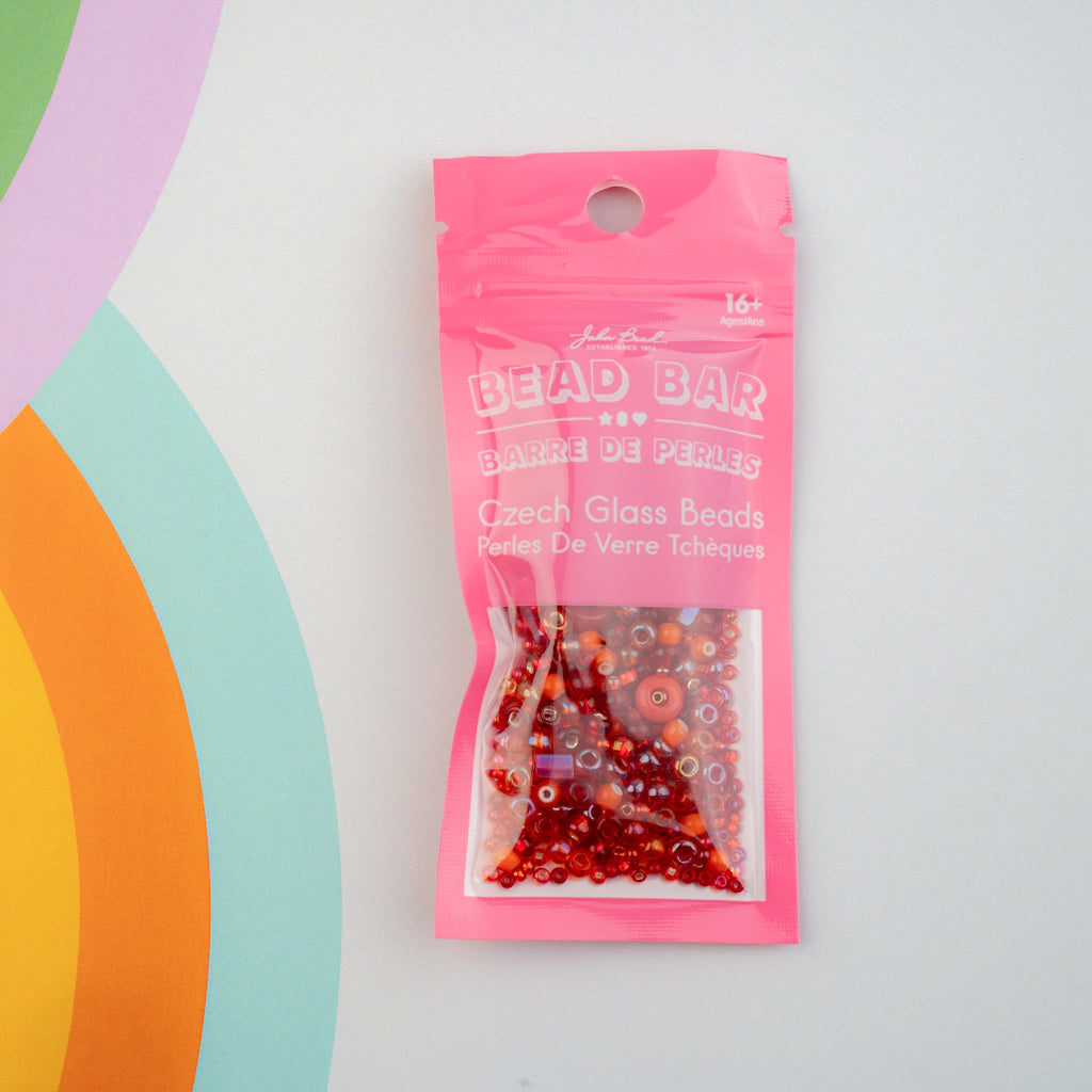 Czech Glass Beads Mix - Red 20g