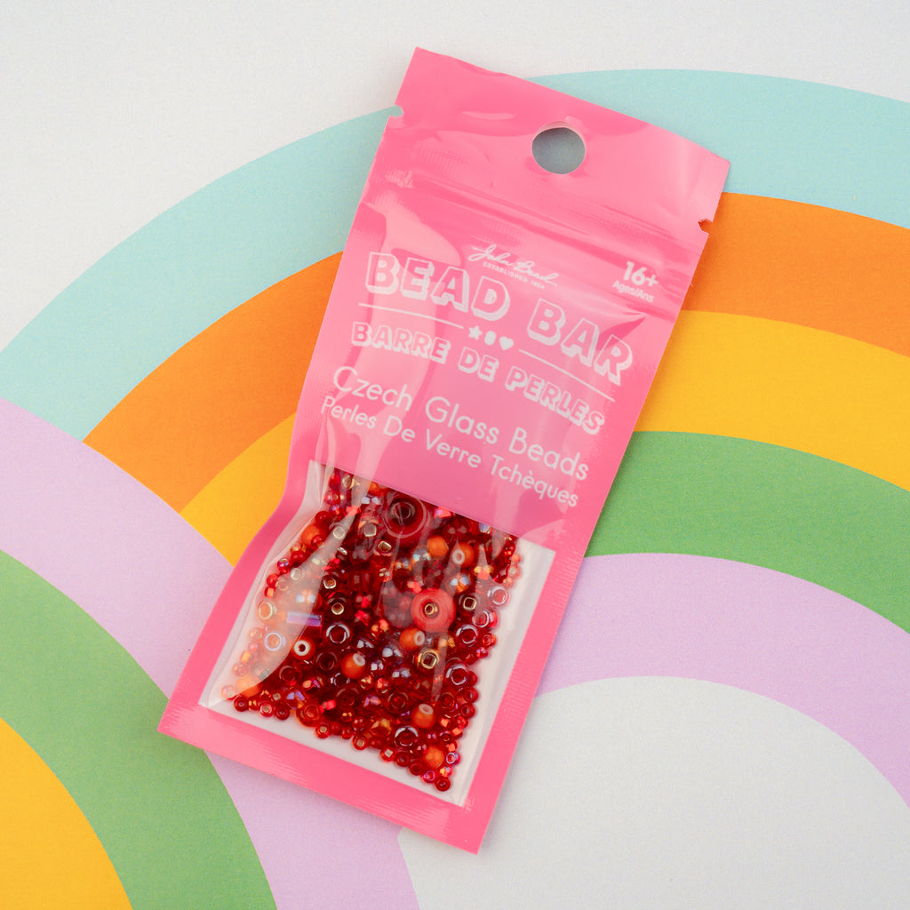 Czech Glass Beads Mix - Red 20g