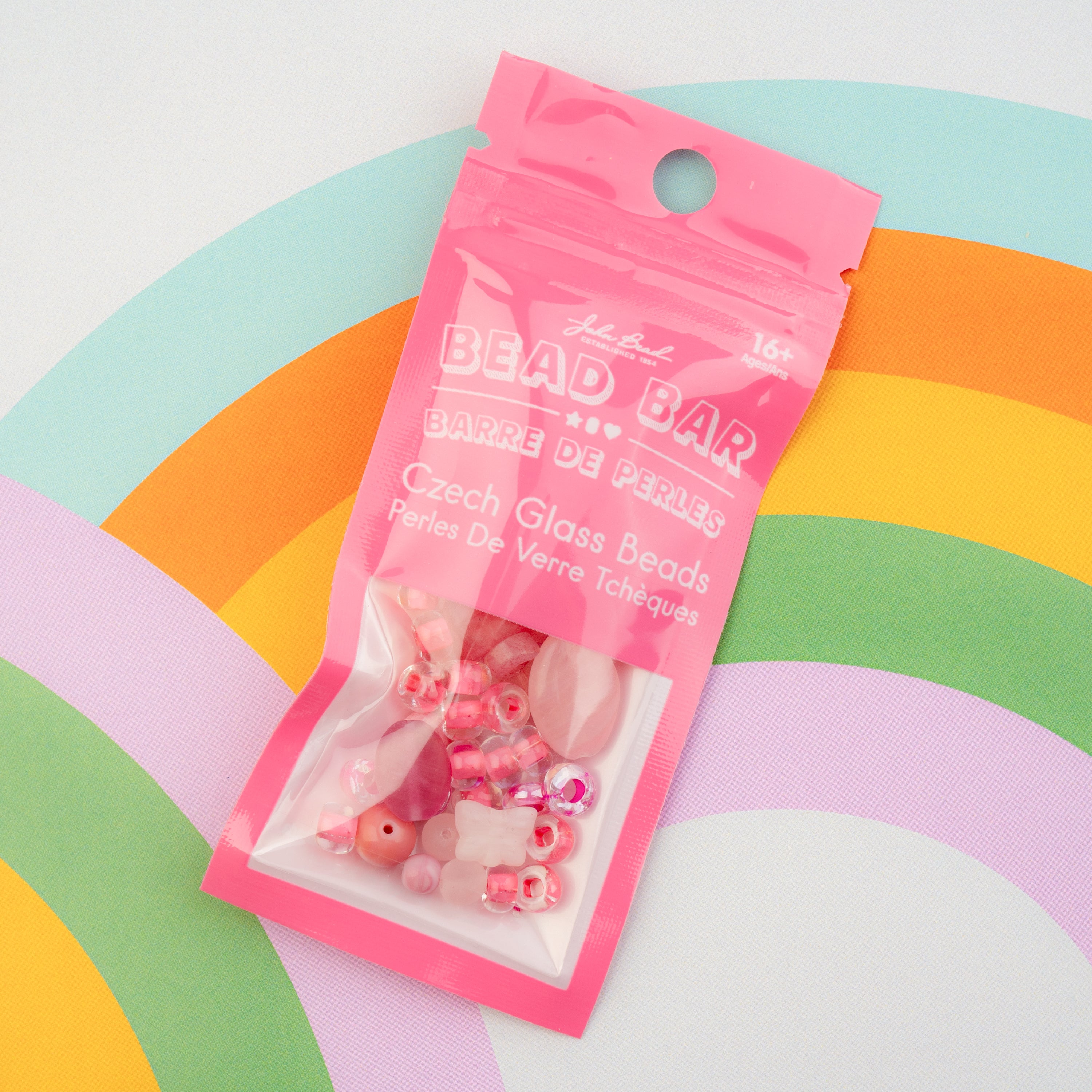 Czech Glass Beads Mix - Pink 20g