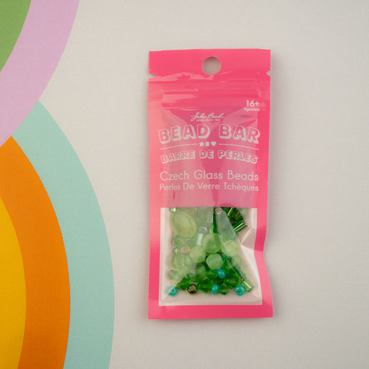 Czech Glass Beads Mix - Green 20g