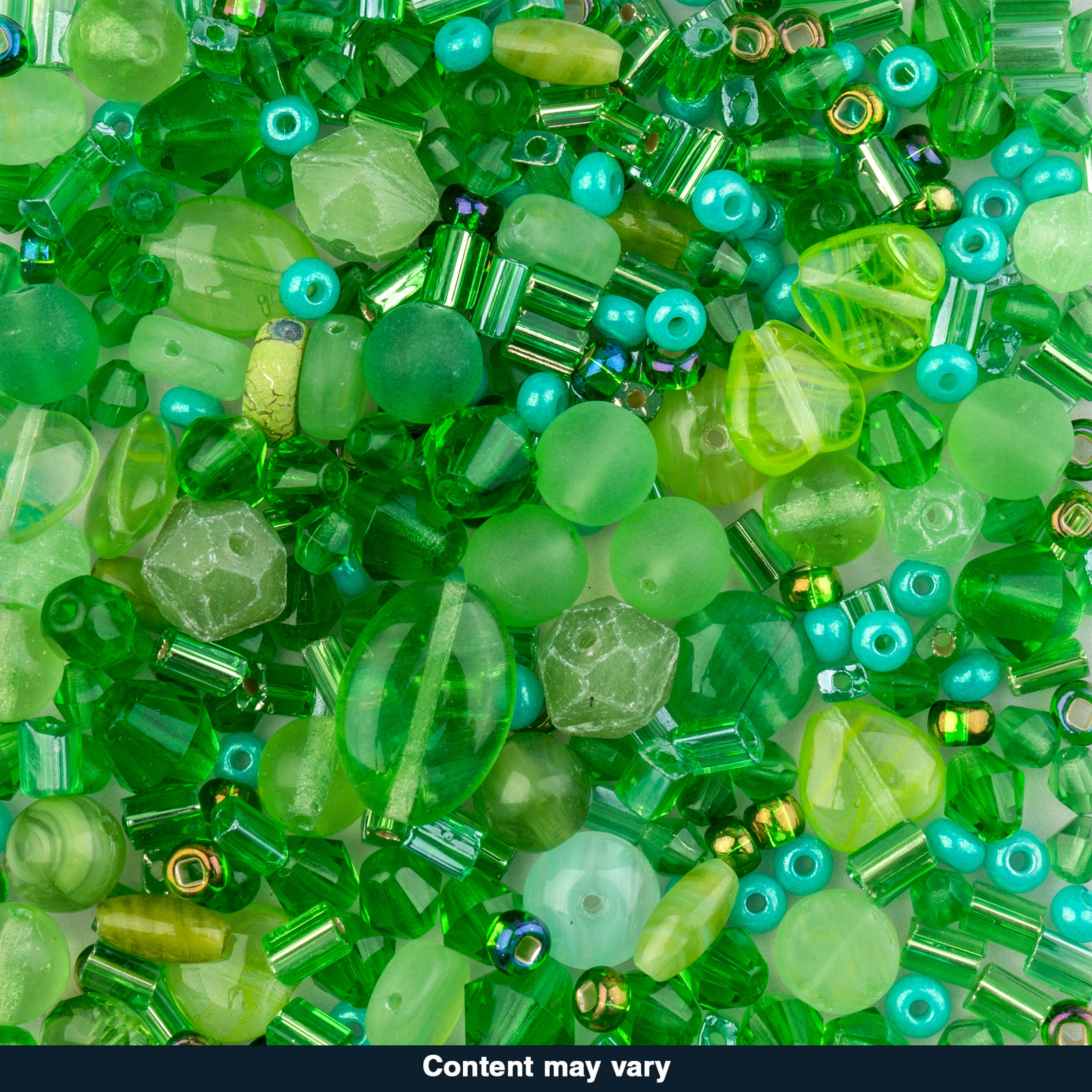 Czech Glass Beads Mix - Green 20g